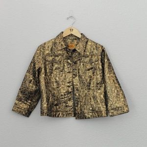 90’s/00’s Gold Embossed Jacket - Size 10